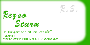 rezso sturm business card